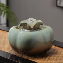 Feng Shui Water Feature Good Luck Charm Ceramic Tabletop Desktop Ornament for Office, mėlyna