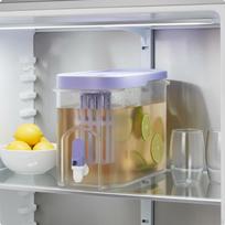 Fridge Beverage Dispenser Large Capacity Cold Brew Pitcher with Spigot Sealed Lid Refrigerator Water Purple 1PC gray