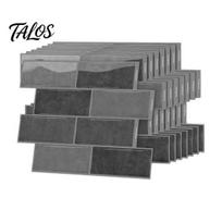 Atsparūs vandeniui plytelių lipdukai voniai 8 vnt. Dirbtinio mūro sienų lipdukai, lipni mozaikos lipdukai, drėgmei atsparus, lengvai karščiui atsparus, nuimamas dangalas 8pcs juoda