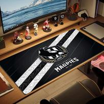 Collingwood Magpies Color Mouse Pad Large Gaming Table Cushion Non-slip Laptop Tablet Big Mousepad XXL Mat Mini PC Playmat With Lock edge 30cmx60cm(11.8x23.6inch) brown
