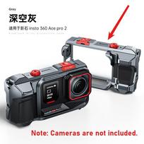 Aluminum Camera Cage for Insta360 Ace Pro 2 Metal Protective Frame with Grip Cold Shoe 1/4 Thread Mount Camera Expansion Frame