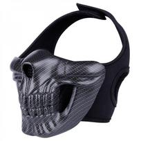 Skull Ghost Half-Face Tactical Mask, Breathable Protective Mask for Halloween Cosplay, CS Wargame Cycling and Military Fans One size fits all