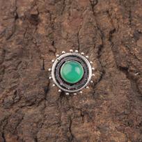 Sisters Day Sale Green Onyx Gemstone 925 Sterling Silver Elegant Stackable Ring RR-49-32 15 brown
