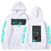 BLUE LOCK Nagi Seishiro Manga Printed Hoodies for Men Women Harajuku Anime Sweatshirts Long Sleeves Fleece Warm Streetwear S white