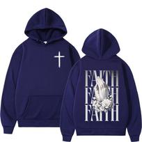 Christian Jesus Faith Bible Verse Hoodies Men Women Clothing Fashion Harajuku Sweatshirts Fleece Casual Long Sleeves Pullovers 2XL blue
