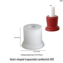 Poppy Heart-shaped Trapezoidal Candle Holder Epoxy Resin & Silicone Mold for DIY Aromatherapy. white