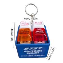 Safety Keychain Cockpit Warning Keychain Reusable Loud Alarm Keychain Glowing Simulator With Flashlight For Travel Airplane mėlyna