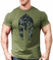 Spartan Helmet Camo T Shirt Gym Motivation Workout Training Bodybuilding Top Unisex T-Shirt XXXXL black