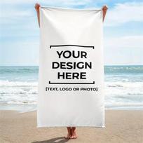 3D Logo Beach Towels Bulk Photos Microfiber Outdoor Living Room Home Decor Swimming Gifts W30*H60(CM) white
