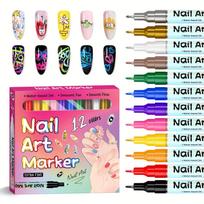12-Color 3D Nail Art Pens Are Quick-drying, Easy-to-use, Nail Art Dotting Tools for Professional Details and Long-lasting Designs 12pcs pink