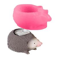 Hedgehog Casting Molds Baking Molds Plasters Molds 3D Animal Silicone Mould Candle Molds Castings Molds Puddings Mould 1 pink