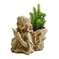 Ornamental Angel Shape Flower Pot Container For Succulents Arrangements and Gifts Perfect For Home Garden Decoration 1 beige