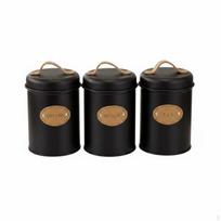 3 Pieces Tea Beverage Sweetener Container Set Labeled Containers Airtight Storage Space juoda