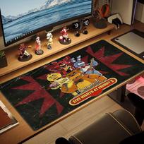 FNAF Large Size Mouse Pad Large Gaming Table Cushion Non-slip Laptop Tablet Big Mousepad XXL Mat Mini PC Playmat With Lock edge 30cmx60cm(11.8x23.6inch) brown