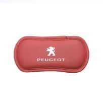 Car Leather Knee Mat Armrest Soft Pad Thigh Support Cushion For Peugeot 2008 208 308 508 4008 408 3008 307 207 107 607 106 406 raudona