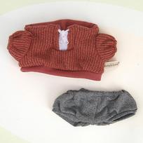 For 38Cm Labubu Clothes Shirts Sweater Hat Cartoon Plush Doll Replacement Outfit Accessories Labubu Cartoon Bag Hat Shoes Set brown