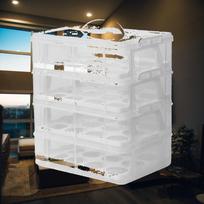 Dessert Storage Container Organizer Multi Function Portable Cake Carrier with Secure Latch for Outdoor Use White4layer