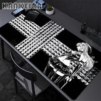 Anime Death Note Mouse Pad Pc Computer Gamer Lock Edge Mousepad Keyboard Cute Misa Amane Light Yagami Extended Deskmat Pc Gaming 800x300X2mm white