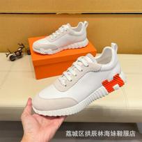 New H men's shoes leather thick-soled shock-absorbing running shoes casual little white shoes sports shoes 46 customization is non-refundable orange