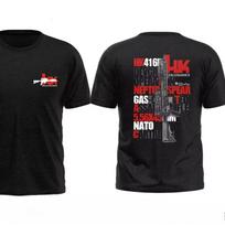 Heckler Koch Hk416 Army Fan Club Outdoor Training Competition Short Sleeve Tshirt Crew Neck 100 Cotton Loose Tops Tee L black
