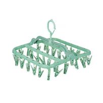 40-Clip Windproof Sock & Underwear Drying Rack with Multi-Clip Hanger blue