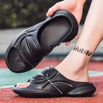New Men Slippers EVA Platform Massage Slip on Sandals Fashion Design Summer City Walk Beach Casual Sandals for Women Home Slides 36-37 gray