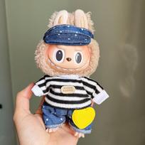Labubu drabužiai Pakeitimas Madingas kombinezonas Labubu V1 V2 Lėlių drabužių aksesuarai 15/17cm pliušinė lėlė Universalus Šventiniai dovanos NO Doll  No Shoes beige