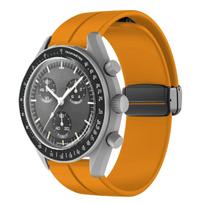 Silikoninis dirželis Omega X Swatch bendram MoonSwatch Planet laikrodžiui, metalinė magnetinė sagtis, pakaitinė apyrankė, Correa 22MM black