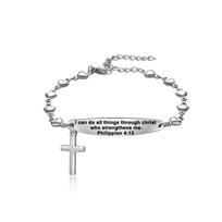 Bible Verse Bracelet for Women, Religious Inspirational Faith Jewelry, Christian Bracelet Birthday Baptism Gift for Her gray