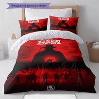 Red Dead Redemption Raštas Lovos Patalynės Antklodės Komplektas Antklodės Užvalkalas Pagalvės Užvalkalas Namų Dekoras Gimtadienio Dovana (1 * antklodės užvalkalas + 2 * pagalvės užvalkalai, be šerdies) 135x200cm red