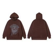 Sp5der Voratinklio Putplasčio Spaudos Vilnos Gobtuvu Džemperis Amerikietiška Tendencija Hip Hop Laisvas Gobtuvas Džemperis Striukė Vyrams ir Moterims XL black