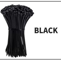Nylon Zip Ties for Cable Management, Available in White and Black, Sizes: 3x100, 4x200, 5x250 3*80 mm (width 1.9 mm), 1000 pcs/pack, Black