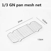 GN pan mesh net BBQ net Stainless steel basin oil rack filter rectangular plate frying basket baking shaker tub strainer tray gray