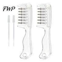 Scalp Oil Applicator Comb 1/2Pcs Refillable Hair Comb, Leak Proof Dispenser for Growth, Massaging Men Women Massager 2pcs white