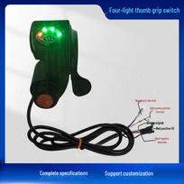 Four-Light Thumb Grip Switch with Voltage Display for Electric Vehicle Throttle Control 36V black