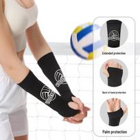 Tinklinio ir teniso apsauginės rankovės nuo susidūrimų: Kvėpuojantys, spaudžiantys riešo apsaugai ir alkūnių apsaugai treniruotėms - Unisex black