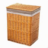 Dekoratyvus pintas gluosnio laikymo krepšys Natūralus rotango skalbinių krepšys S No Lid_Honey Plaid beige
