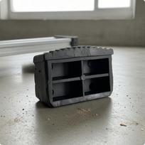 Ladder Foot Insert CrossReinforced Leg End Cap Ribbed Edge AntiSlip Rectangle Rectangle 6x22 black
