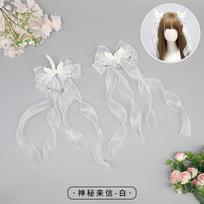 Handmade Lace Duckbill Hair Clip With Angel Wing Design Y2K Gothic Lolita Twin Tail Accessory Girls Boys Mystic Letter - Black