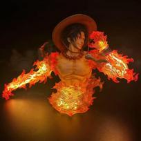 13cm/5.12inch Anime One Piece Ace Figure Led Light Portgas D Ace Action Figures Pvc Statue Collectible Model Toys Gifts brown