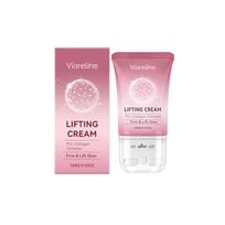 Viareline Neck Firming Lifting Cream with Roller: Anti-Aging Neck & Jawline Moisturizer with Collagen for Wrinkles & Firming, 100g pink