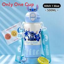 Mickey Mouse Insulated Travel Mug With Double Lid And Capacity For Kids And Students mėlyna