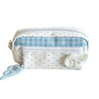Y2k Korean Style Pen Bag Print Pencil Pouch Fashion Wings Dots Pencil Case  Student mėlyna
