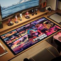 GTA Color Mouse Pad Large Gaming Table Cushion Non-slip Laptop Tablet Big Mousepad XXL Mat Mini PC Playmat With Lock edge 30cmx60cm(11.8x23.6inch)