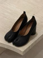 Opposite Version | Spring And Autumn Thick High Heels, One-Pedal Pig'S Trotters, Retro Split-Toed Horseshoe Medium High Heels, Women 40 black