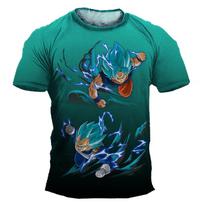 3-14 m. Vaikų Goku Vegeta marškinėliai Berniukų Dragon Ball Z marškinėliai Laisvi marškinėliai Anime marškinėliai Animaciniai viršutiniai drabužiai Vaikų vasariniai berniukų marškinėliai trumpomis rankovėmis 120cm black