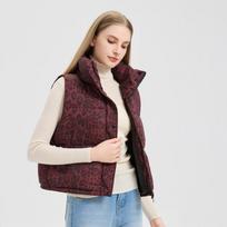 New Winter Vest Short and Fashionable Korean Version Slim Leopard Print Versatile and Fashionable Women's Vest Vest Jacket XXL black