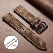 18mm 20mm 22mm Išmaniojo laikrodžio Apyrankė Greito Atsegimo Austa Apyrankė Omega Seiko Vintage Tikros Odos Tvido Nailono Dirželis 22mm brown