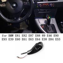 LED pavarų perjungimo rankenėlės perjungimo svirtis BMW 1 3 5 6 serijos E90 E60 E46 2D 4D E39 E53 E92 E87 E93 E83 X3 E89 automatiniams priedams E39 E53 carbon fiber black