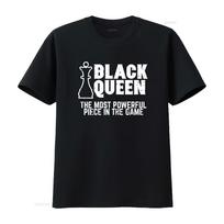 Funny Black Queen Most Powerful Chess African American Women T Shirt vintage Washed Casual graphic Breathable Slightly 4XL black